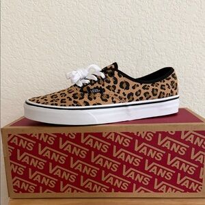 Vans Tan and Black Animal Print Sneakers